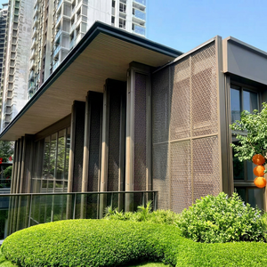 Contemporary Aluminum <b>Curtain</b> Wall <b>Panel</b> with Floral Carved Design Powder Coated for Building Exterior - Product Image 1