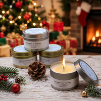 Bougie d'aromathérapie en cire de soja dans un pot cylindrique en fer blanc, diffuseur d'huiles essentielles semi-mécanique fait main pour la maison ou comme cadeau