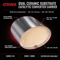 GRWA Substrat Céramique Ovale à Haut Débit, Porteur de Catalyseur 200 Cellules, Catalyseur Nid d'Abeille 300 400 Cellules en Acier Inoxydable SS304