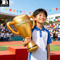 Grande Coupe Gonflable Dorée pour Fête Thème Sportif, Haute Visibilité, Trophée de Champion en Vinyle de 16 Pouces, Décoration de Récompense