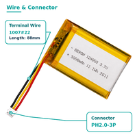 Batería recargable de polímero de litio (LiPo) de 3.7V 3000mAh 124050 para cinturón de masaje térmico lumbar y cinturón de calentamiento uterino, venta al por mayor OEM