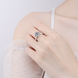 เพชรโมอิส1CT อิสซาไนท์ S925สเตอร์ลิงเงินช่อดอกไม้ของขวัญแต่งงาน - Product Image 2