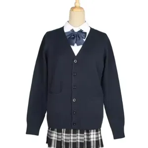 Cardigan da donna in tinta unita Oversize maglioni larghi da ragazza Cardigan in maglia giapponese Color caramella uniforme scolastica maglione Anime Cosplay