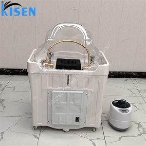 Kisen อ่างล้างจานแบบพกพาสำหรับสปาที่สระผม, อ่างน้ำพร้อมถังใส่น้ำหัวสปาสำหรับร้านเสริมสวย - Product Image 5