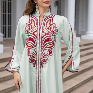 Robe musulmane <span class=keywords><strong>Djellaba</strong></span> musulmane Robe de soirée pour femme Robe brodée Vente en gros - Product Image 2