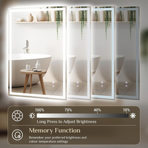 3 màu sắc ánh sáng Led Gương Dimmable Tempered Glass nổ bảo vệ cảm ứng chuyển đổi chức năng bộ nhớ chống sương mù phòng tắm gương - Product Image 5