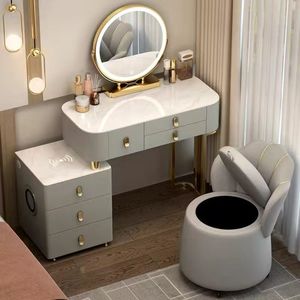 Modern Furniture Hotel Apartment Bedroom Set Adjustable Dressing <b>Table</b> <b>With</b> Mirror Wooden Make up <b>Table</b> <b>With</b> Led <b>Light</b> - Product Image 4