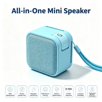 Mini-enceinte portable en plastique étanche IP65 avec support de téléphone, audio bidirectionnel 5.3, bruit blanc, autonomie 8-10h, brevetée