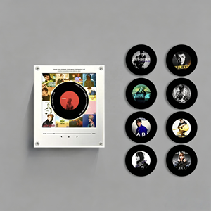 Ensemble d'aimants de réfrigérateur rotatifs NFC pour album de <span class=keywords><strong>Justin</strong></span> Bieber, avec lecture automatique de disque vinyle, cadeau de collection pour fans - Product Image 1