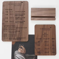 Présentoir de menu en bois de noyer Design de menu de boisson élégant Artisanat en bois durable pour restaurants bars décor à la maison écologique