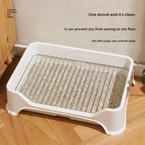 Bandeja Sanitaria Alta para Perros <span class=keywords><strong>con</strong></span> Valla - Diseño Anti-Salpicaduras y a Prueba <span class=keywords><strong>de</strong></span> Excrementos, <span class=keywords><strong>Caja</strong></span> <span class=keywords><strong>de</strong></span> <span class=keywords><strong>Arena</strong></span> Fácil <span class=keywords><strong>de</strong></span> Limpiar y Resistente a Fugas para Perros Pequeños - Product Image 5