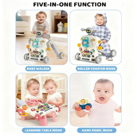 5 en 1 Nouveau Design Multi Fonction Tout-petits Apprentissage Marche Chariot Bébé Activité Table Marcheur