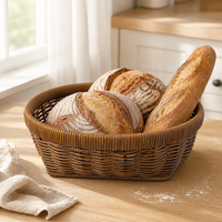 Multifunctionele handgeweven ecologische mand in pastorale stijl van metaal/plastic voor keuken, slaapkamer, opbergruimte, fruit en snacks.