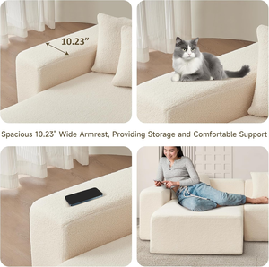 โซฟาแบ่งส่วนแบบแยกส่วนโซฟาตกแต่งรูปตัว L ที่สะดวกสบายพร้อมเก้าอี้นอนสำหรับห้องนั่งเล่นห้องนอนอพาร์ทเม้นสีเขียว - Product Image 6