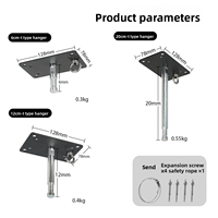 Support de panneau LED métallique pour plafond avec bras articulé extensible et vis pour éclairage de studio