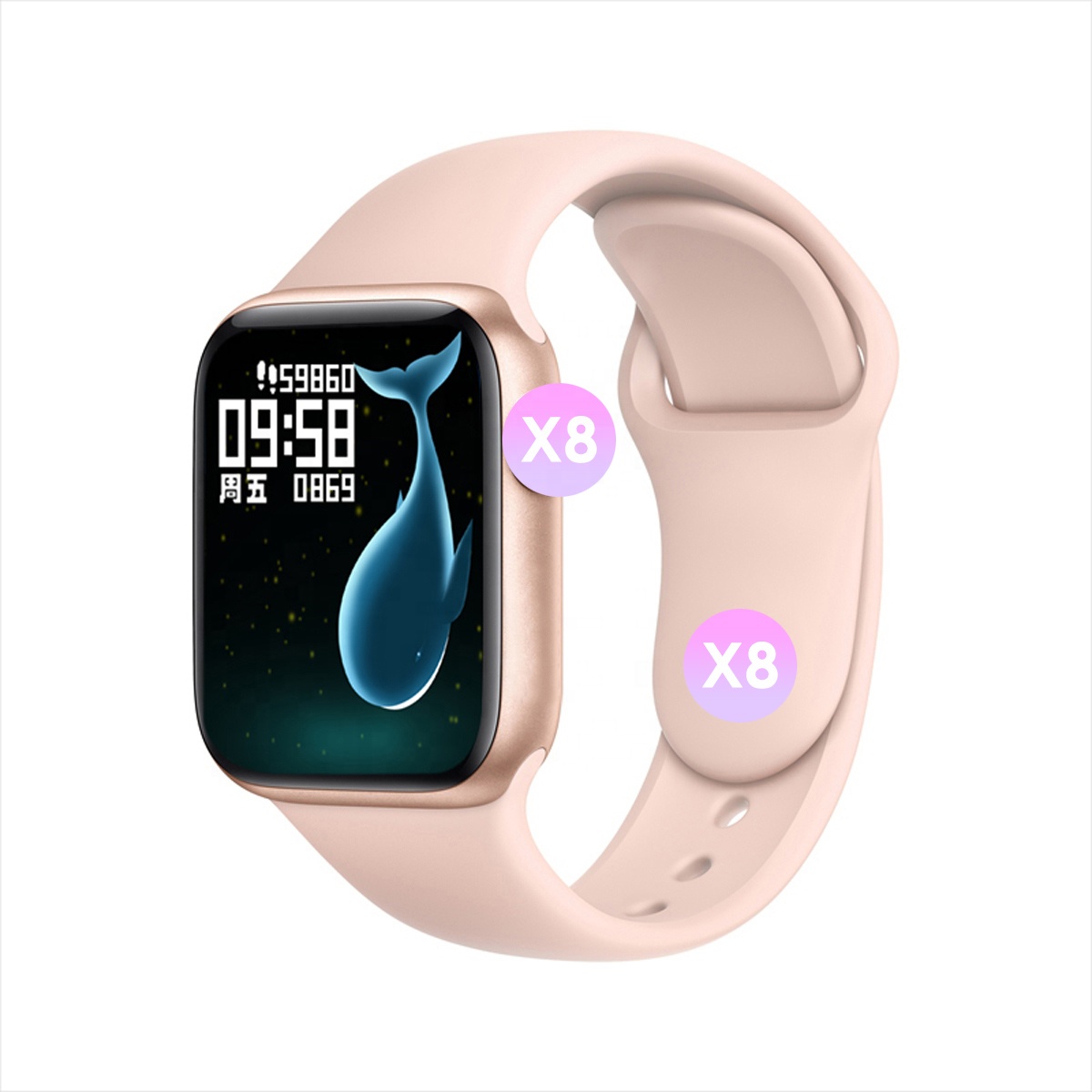 2021 New Fashion Full Touch Screen ECG Heat Rate Monitor Sport Fitness Reloj Smart Watch Smartwatch