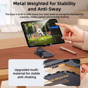 For <b>Desk</b> Use Mobile Phone Holder Stand <b>Adjustable</b> Multi-Angle Non-Slip ABS Foldable Portable Cell Phone Stand - Product Image 6