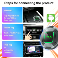 PlayAiBox Qualcomm 6350 Android 15, Caja Inalámbrica Carplay con IA, 8GB+128GB, Gran Cantidad de Aplicaciones, Caja de Video, Adaptador Inalámbrico para Youtube/Netflix