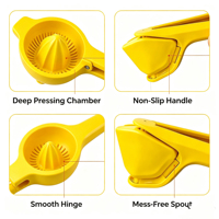Handmatige plastic citruspers, kleine huishoudelijke draagbare fruit- en groentesqueezer, multifunctioneel keukengereedschap