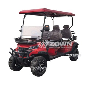 Carrito de Golf Eléctrico Todoterreno de 4 Plazas con Toldo Rojo Resistente, Parabrisas Plegable y Ruedas Deportivas de Aleación - Product Image 2