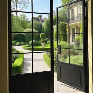 China Manufacturer Custom French Style Aluminum Entry Door | Double Glazed Low-E Glass Exterior <b>Swing</b> Door - Product Image 3