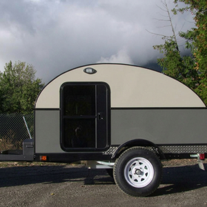 Caravane de voyage moderne en aluminium, légère, pliable, mini-caravane avec cuisine coulissante, suspension indépendante, 500 kg, 3D - Product Image 1