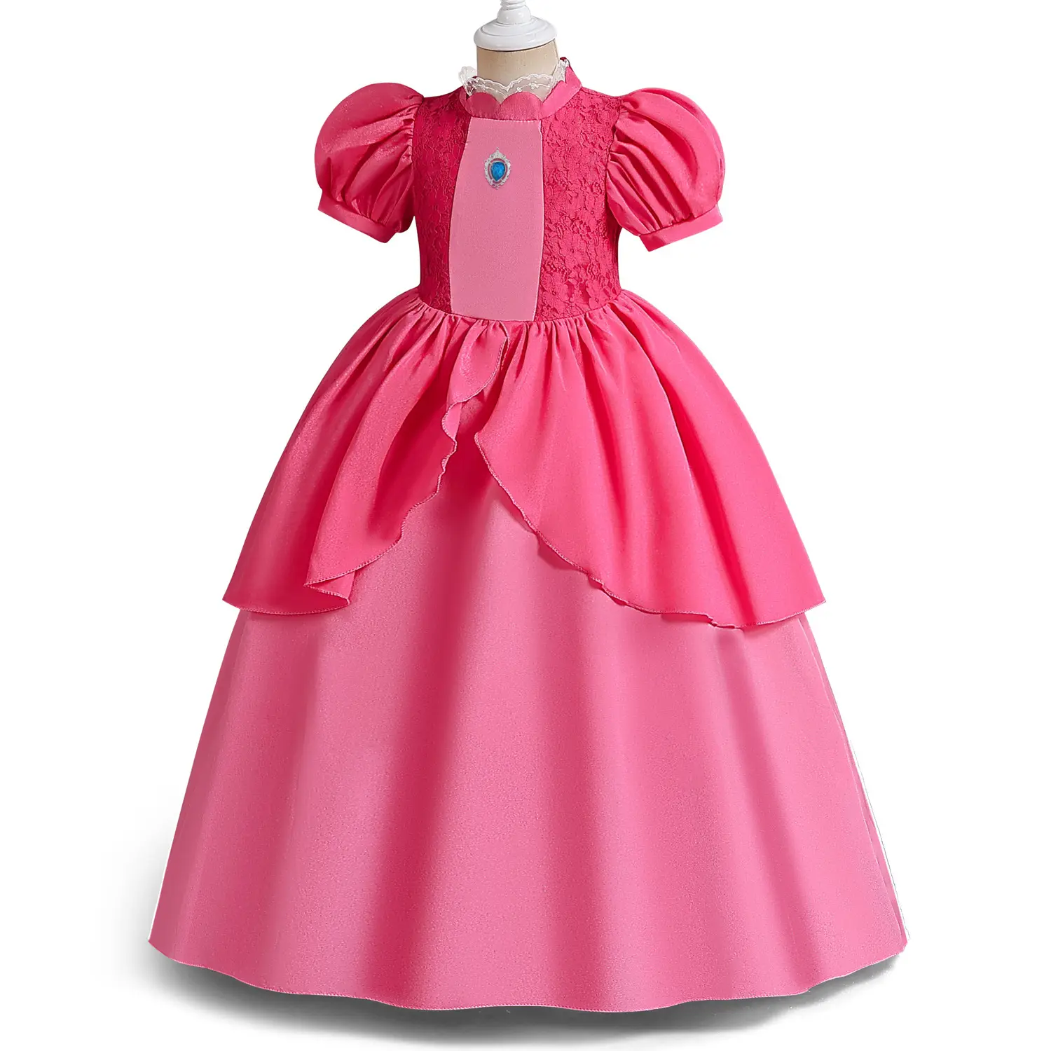 Высококачественное платье для девочки косплей персиковая юбка принцессы цельнокроеное платье для детской вечеринки рождественское платье