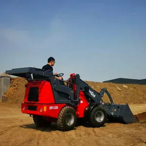 Everun New Design Er1220 1.2ton Earthmoving Machinery With Bucket Attachments Farm Front End Mini Articulating Wheel Loader