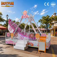 Bateau pirate en fibre de verre rose charmant pour 12 personnes, à vendre pour les parcs d'attractions en plein air et les attractions de carnaval