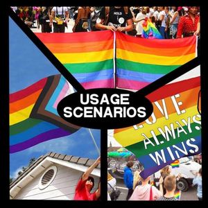 Bandera LGBT de Orgullo Gay, Lésbico, Bisexual y Transgénero de Poliéster Impermeable de Alta Calidad de 3x5 pies, Impresión Digital, para Colgar - Product Image 3