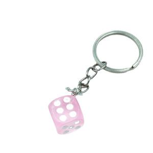 Promo Grosir Gantungan Kunci Dadu Resin Putar Bentuk Kubus Persegi Warna Campur Mini Mewah Kreatif untuk Mobil Tas Hadiah Anak - Product Image 2