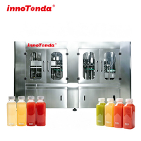 Machine de mise en bouteille sous vide à pression négative 3-en-1, remplissage haute précision pour jus de fruits et légumes, sortie personnalisée disponible