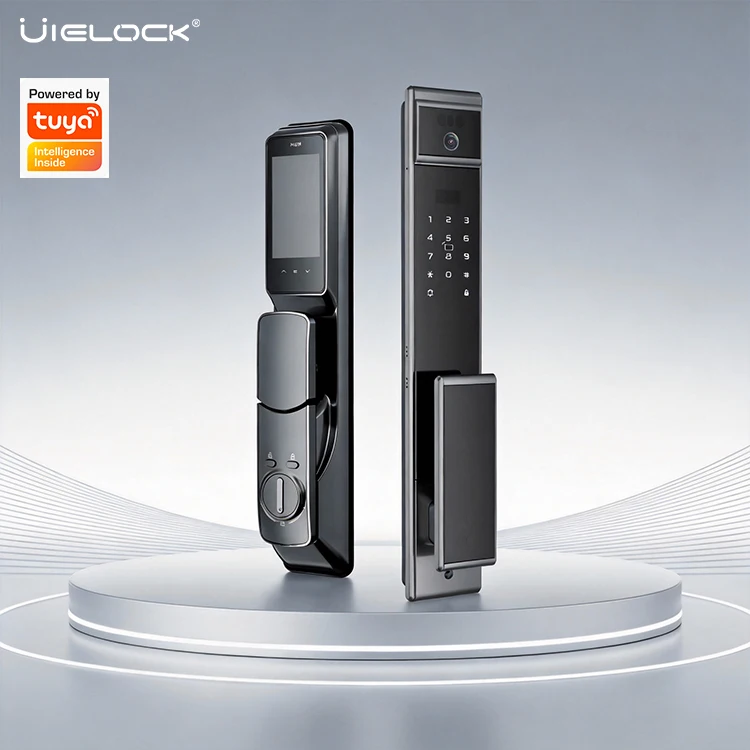 Factory Direct-sale Tuya Smart 3D Face Fingerprint Lock Camera Temporary Password Remote Unlocking Durable Electronic Wood Cloud · image 3