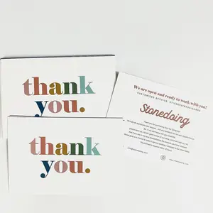 מותאם אישית עיצוב מלא צבע הדפסת נייר כרטיס ברכה תודה לך כרטיסי עבור עסקים