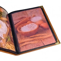 Porte-menus de table A4 en cuir PU personnalisé, exquis, avec couture à la main, pour hôtel, bar, restaurant