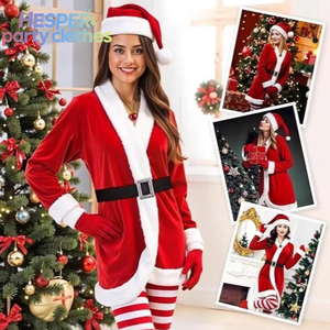 HESPER Wholesale Santa Claus Cosplay Costume for <b>Women</b> Christmas Party <b>Dress</b> <b>Xmas</b> Costume Set - Product Image 2