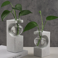 Moule en silicone pour pot de fleur hydroponique rectangulaire en ciment de gypse adapté au tube à essai Vase moule à fleurs décoration de la maison