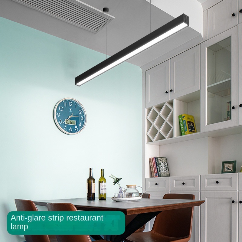LED Strip Office Pendant Light Anti-Glare Honeycomb Grille Aluminum Linear Light 6000K CRI 90 Meeting Rooms Supermarkets Factory