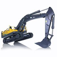 JDM 106 V2 1/14 Model Truk Excavator Hidrolik Logam Rakitan Dengan Remote Kontrol Radio I6S Mainan Hobi Konstruksi