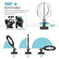 Lampu Cincin Mini LED untuk Konferensi Video Langsung, Lampu Selfie untuk Laptop, Komputer, dan Desktop dengan Klip