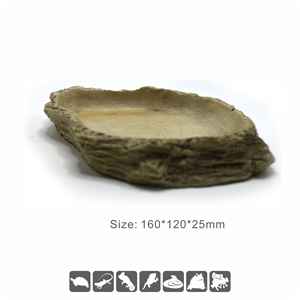 กล่องเลี้ยงสัตว์เลื้อยคลานในป่าฝน สำหรับเต่าบก จิ้งจก เกโก้  พร้อมช่องให้อาหารและน้ำรูปทรงหิน ทำจากเรซิ่น - Product Image 4