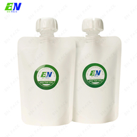 Personnalisé 50 100 ml Eco Biodégradable Bouchon À Vis Squeeze Buse Sac pour Liquide Réutilisable Recharge Bec D'emballage Organique Bébé Alimentaire Poche