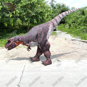 Costume de dinosaure <span class=keywords><strong>T</strong></span>-<span class=keywords><strong>Rex</strong></span> noir personnalisé, avec rugissements, structure métallique et peau en silicone, pour parcs d'attractions et d'aventure. - Product Image 6