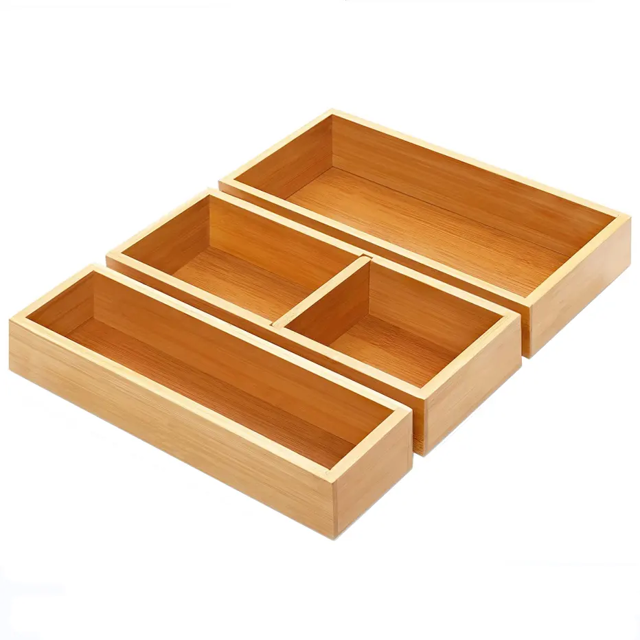 Mehrzweck-Aufbewahrung sbox für Bambus-Holz schubladen, Aufbewahrung boxen für Küchen utensilien, Badezimmer, Schreibtisch, Make-up
