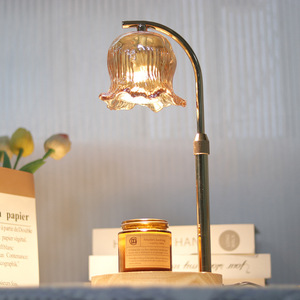 <span class=keywords><strong>Lampe</strong></span> de table chauffe-cire d'aromathérapie et diffuseur de bougies parfumées en bambou et bois, veilleuse de chevet pour chambre et bureau, cadeau d'anniversaire - Product Image 4