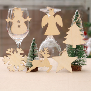 Wooden Christmas decorations, Christmas <b>tree</b> ornaments, home hangings, 10 pieces per pack - Product Image 1