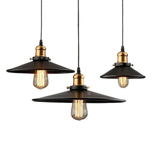<span class=keywords><strong>Lustre</strong></span> de style américain rétro industriel en fer, restaurant, balcon, couloir, entrée, petit abat-jour en fer <span class=keywords><strong>noir</strong></span> en forme de soucoupe volante - Product Image 5