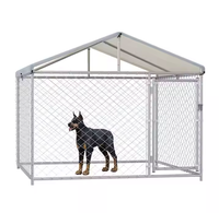 Grande tente-chenil extérieur pour chien avec clôture, aire de jeu pour chien avec toit imperméable, enclos pour animaux de compagnie en TNT pour jardin