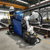 Chariot de soudage robotisé mobile portable, robot de soudage cobot à 6 axes, soudeuse MIG MAG pour la soudure de structures en acier