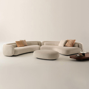 Ensemble de canapés modulaires extensibles capitonnés de luxe en velours, garnissage en coton, pour salon, appartement, villa, hôtel - Product Image 1